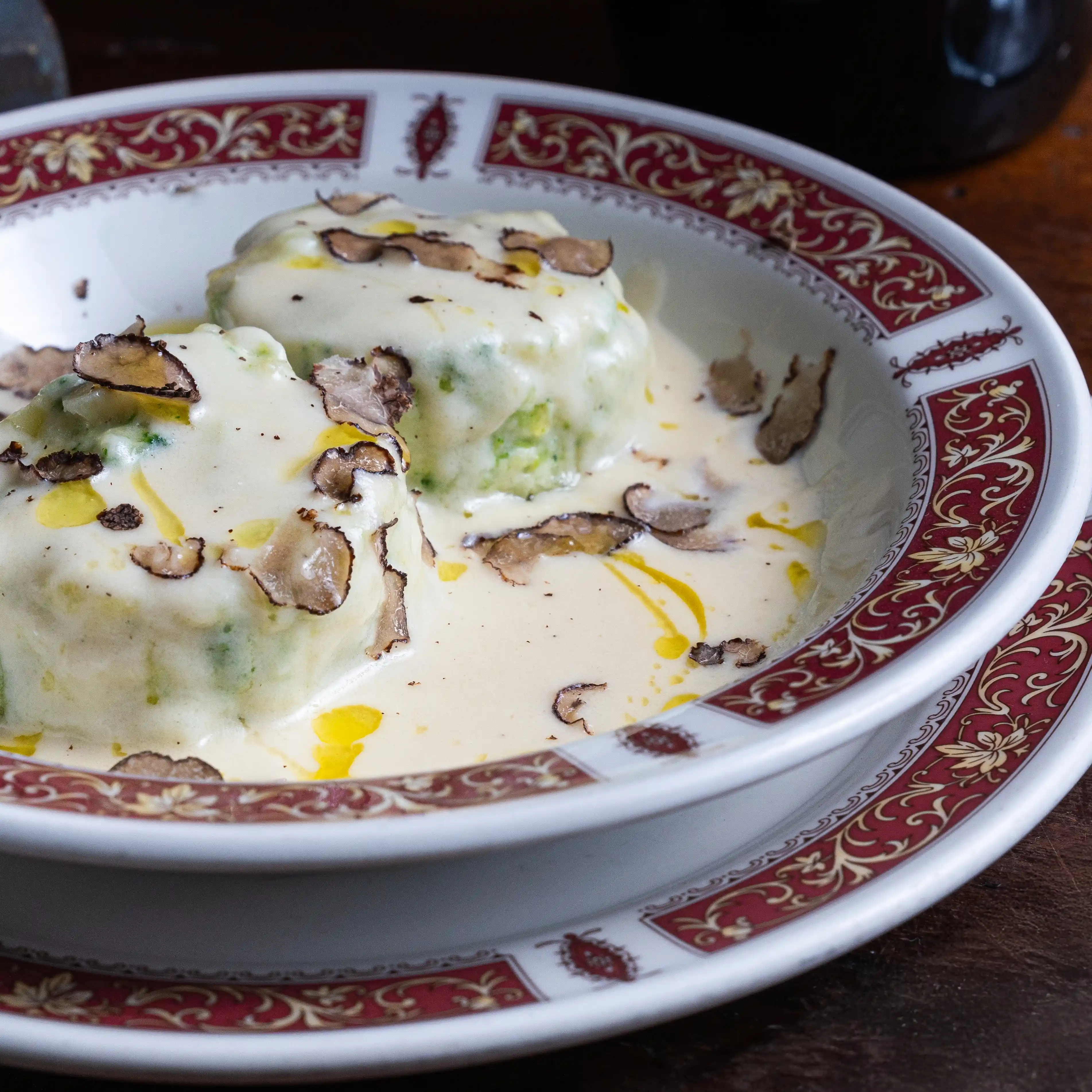 Flan di verdure di stagione con crema di pecorino e tartufo