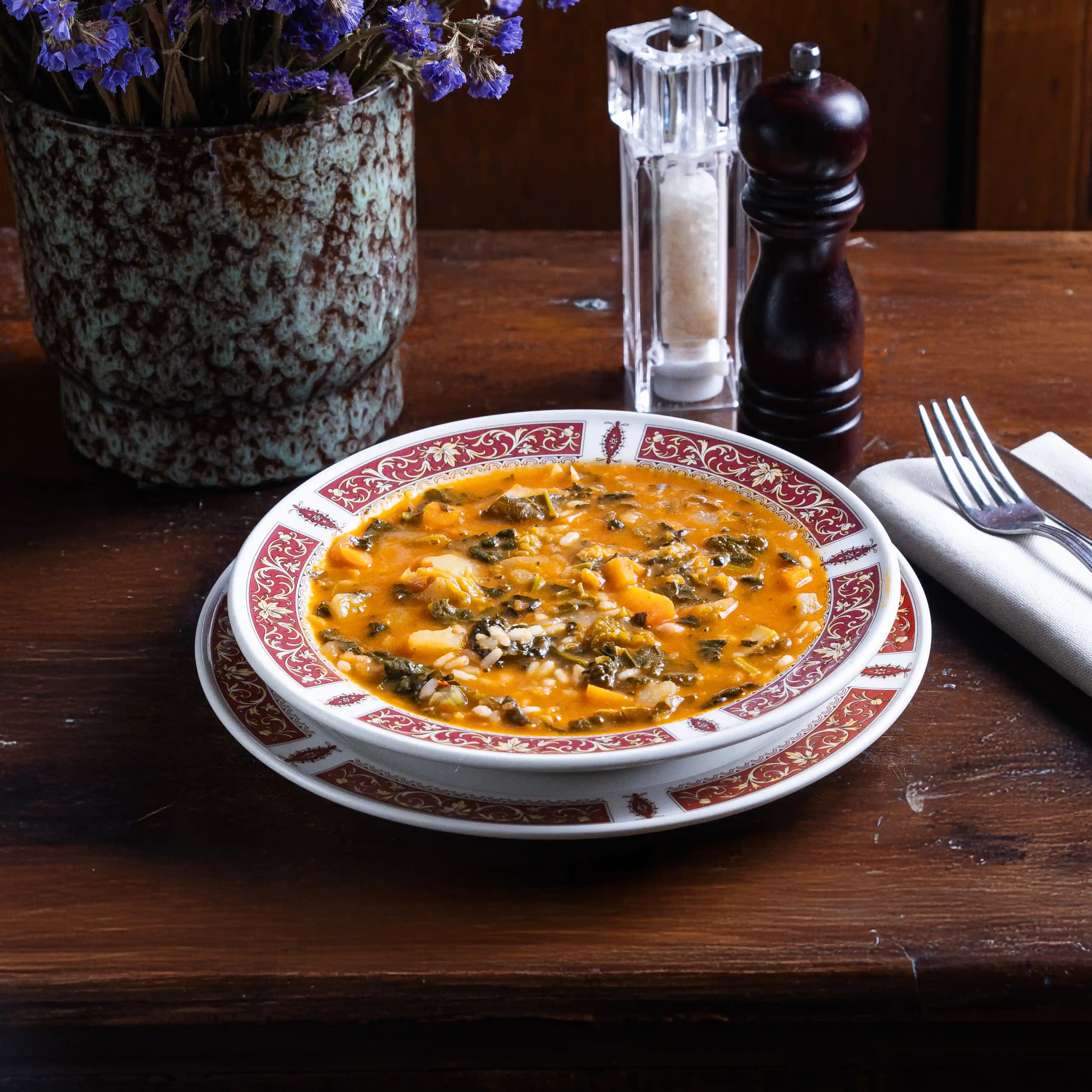 Minestrone alla toscana, con riso della maremma