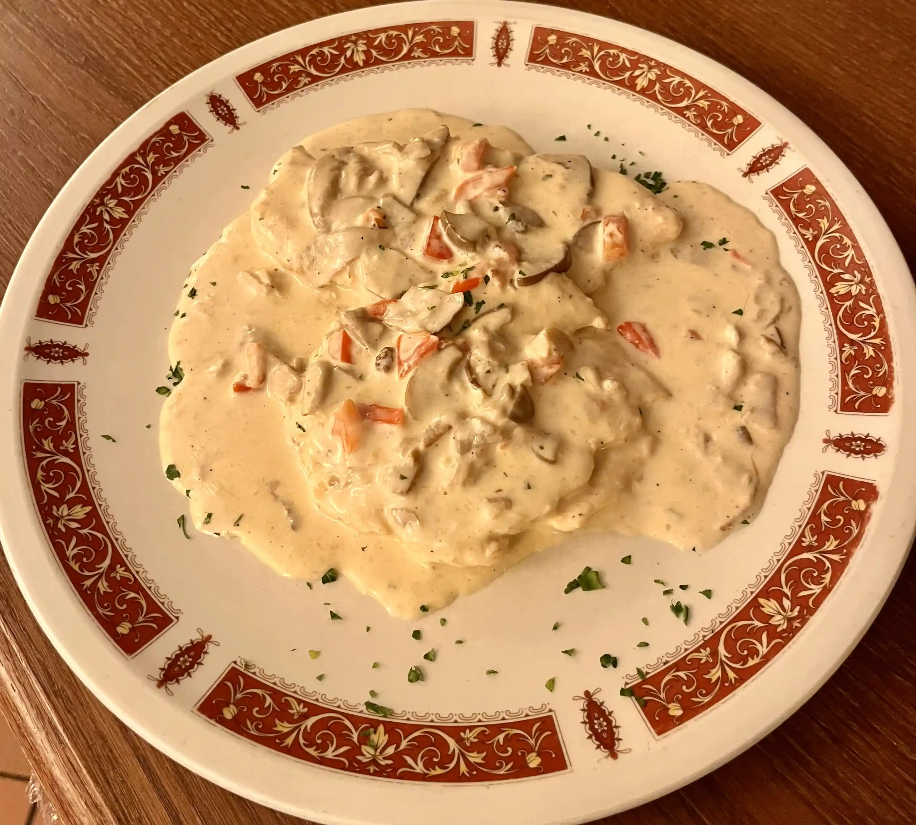 Petto di pollo con crema al Cognac e porcini